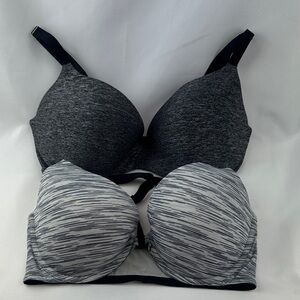 Victoria's Secret Charcoal and Heather Bra Duo